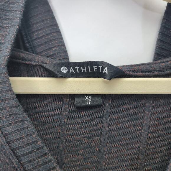 Athleta Ribbed V-Neck Hoodie Sweater Size XS - Picture 2 of 4